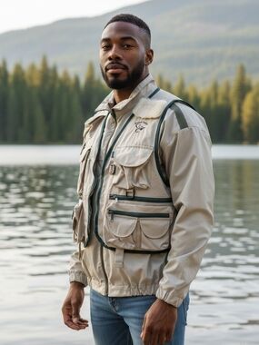 Vtg Gervès Salmo Salar Fly Fishing Jacket XL/XXL Made In Canada MINT